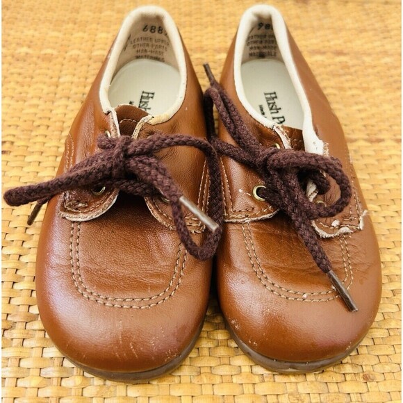 Hush Puppies Other - Vintage 90s Hush Puppies Boys Brown Leather Baby Dress Shoes USA Made Sz 5
